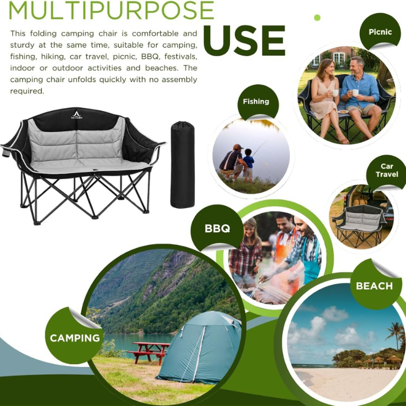 Double Extra-large Folding Portable Camping Chair
