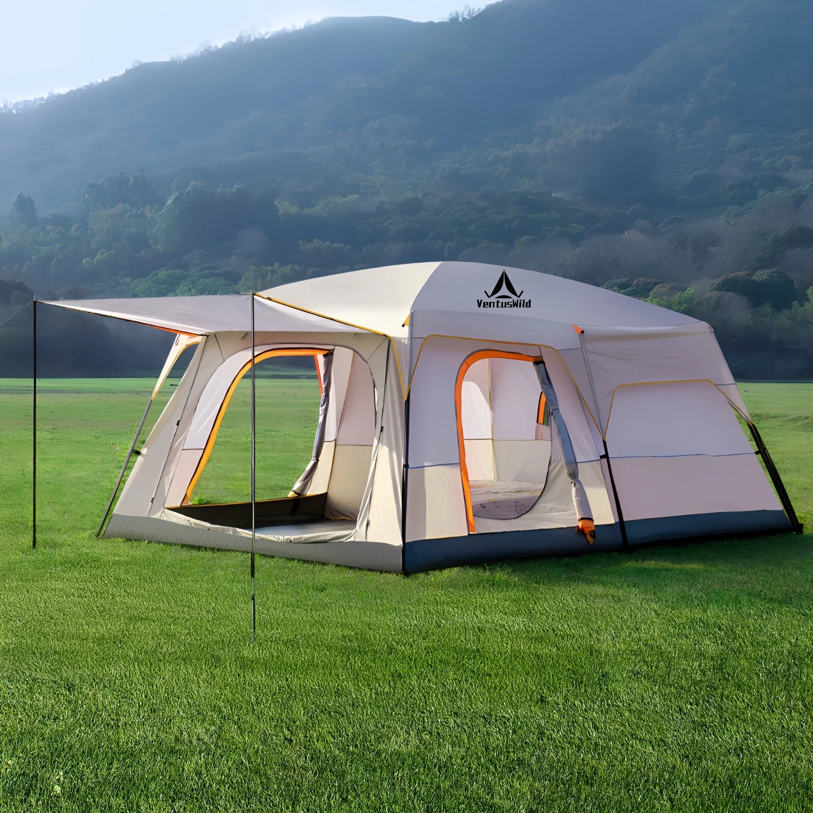 Portable 3–6 Person Sunproof & Mosquito-Proof Camping Tent