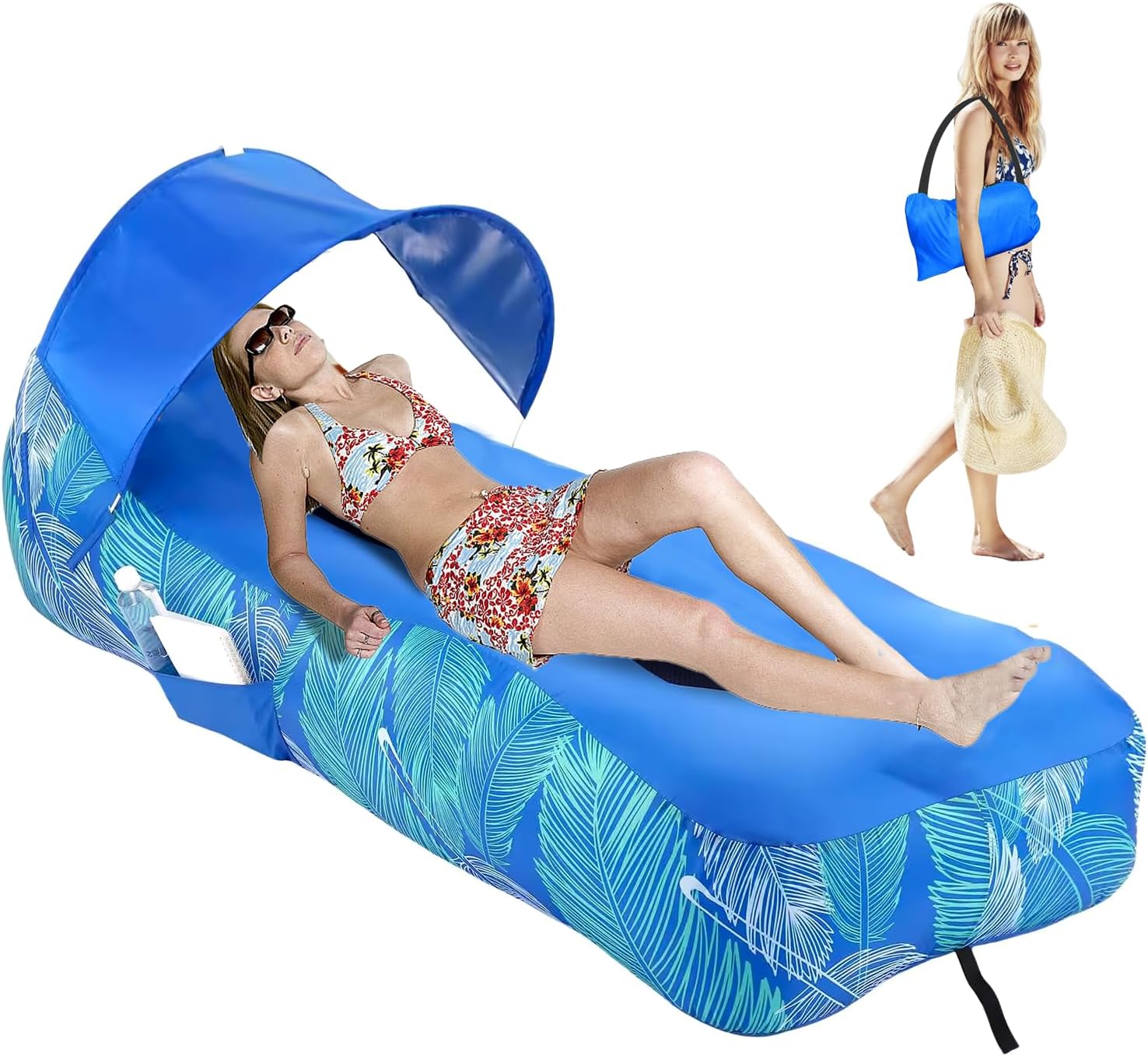 Inflatable Lounger Air Sofa with Sunshade
