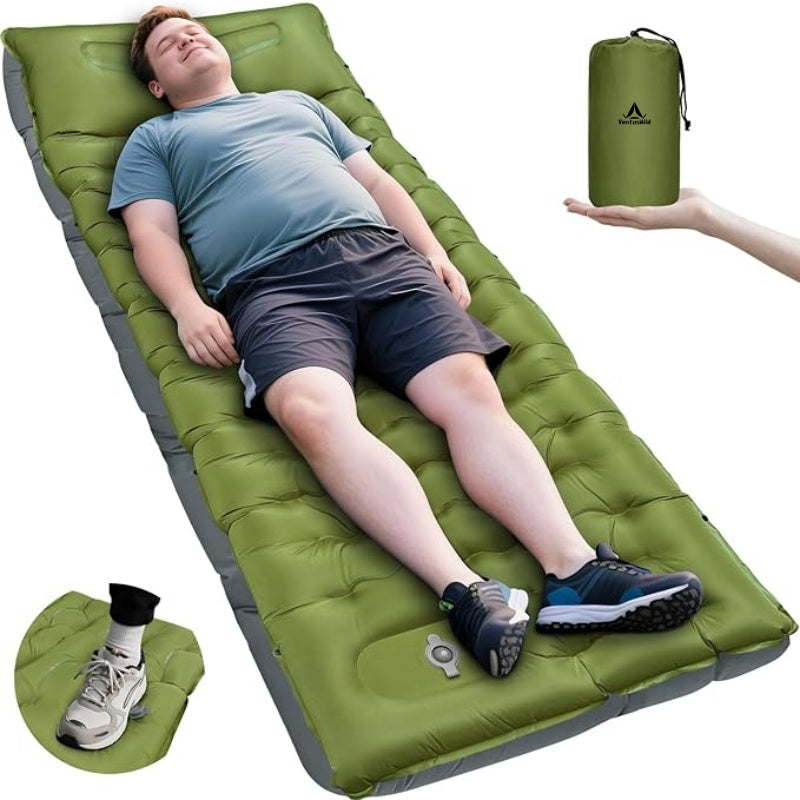Extra Thick Inflatable Camping Mat with Pillow