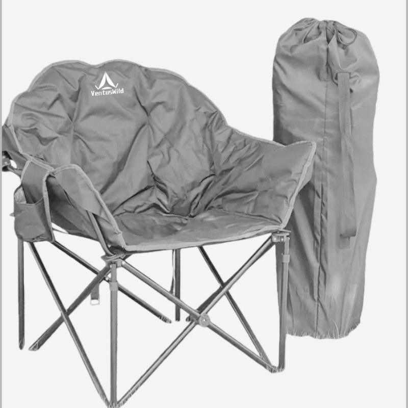 Portable Double-Layer Cotton-Padded Folding Moon Chair