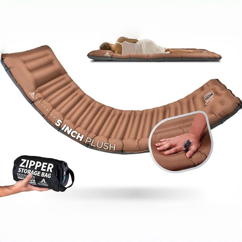 Camping Sleeping Pad with Built-in Pump & Pillow