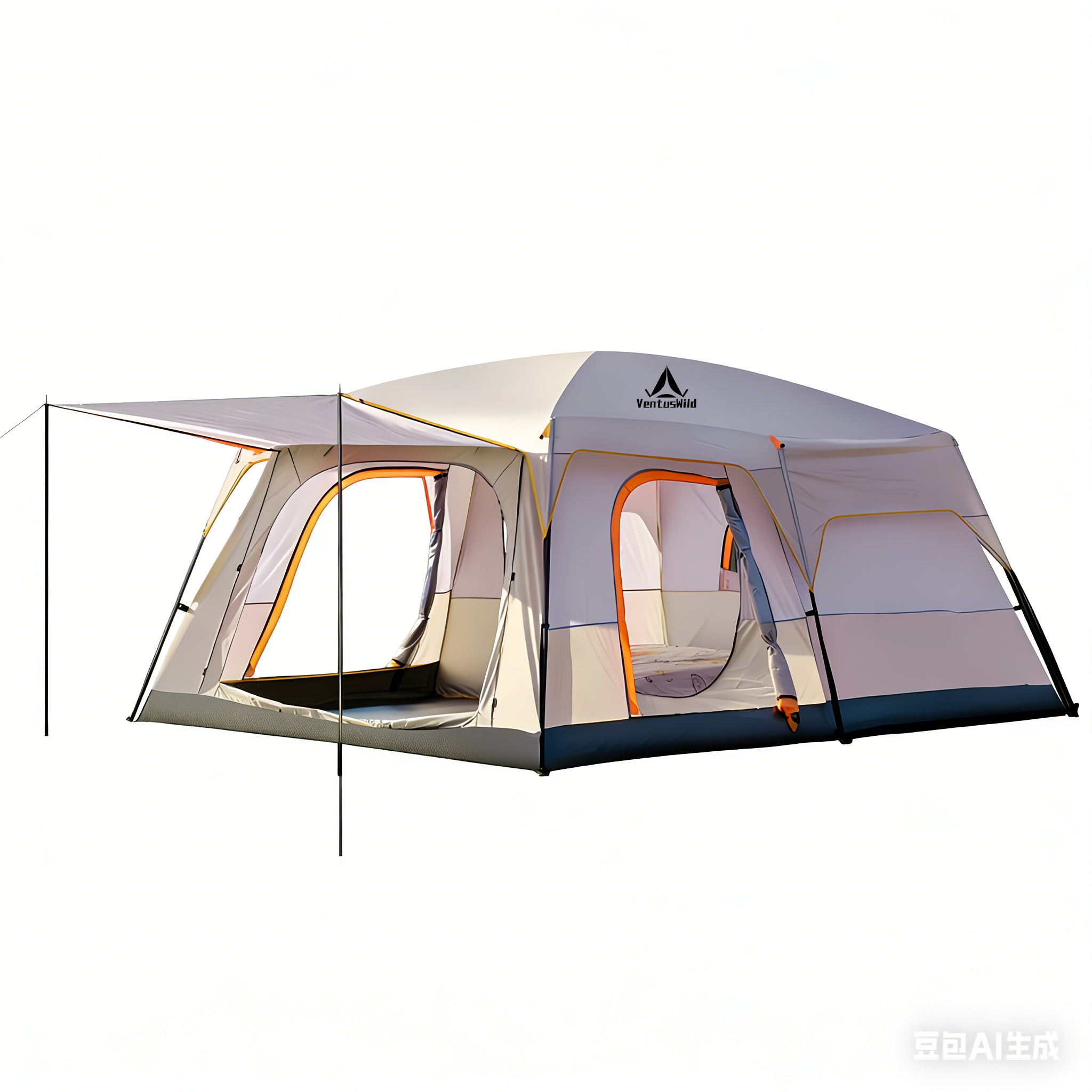 Portable 3–6 Person Sunproof & Mosquito-Proof Camping Tent