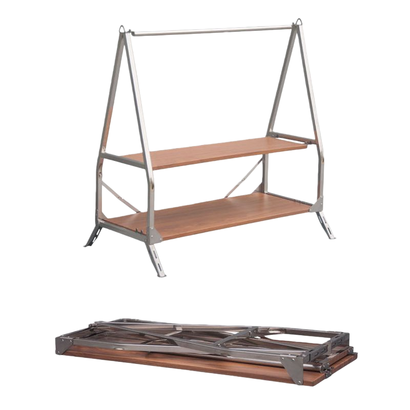 Outdoor Camping Storage Shelf Portable Folding Shelf Storage Rack